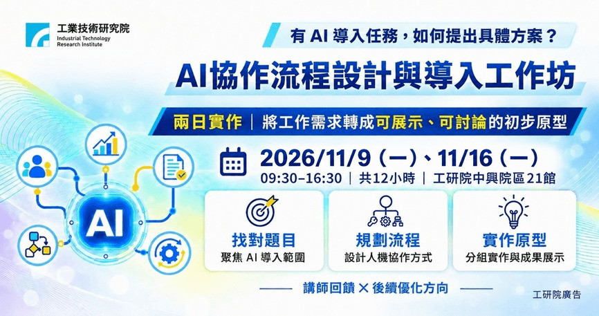 AI協作流程設計與導入工作坊